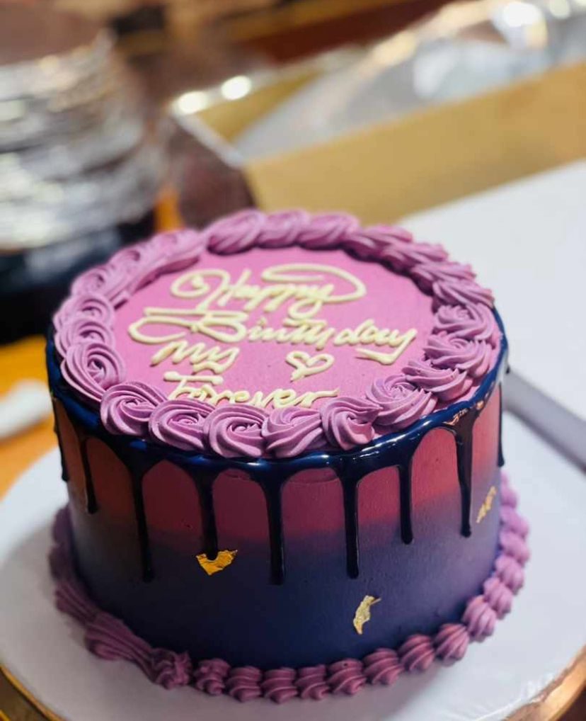 Purple ombre birthday cake